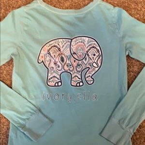Ivory Ella teal blue long sleeve T-shirt XS